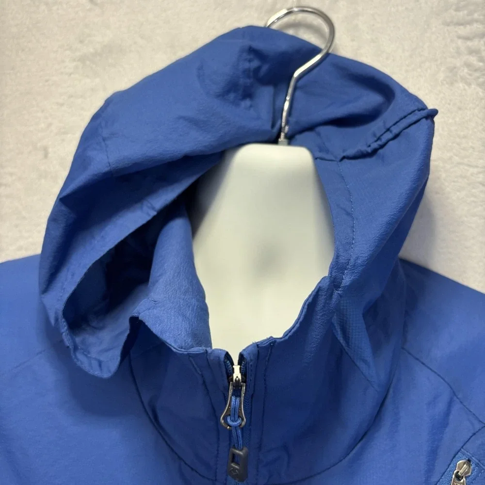 REI Co-op Lightweight Packable Hooded Windbreaker Jacket Mens Medium Blue Nylon